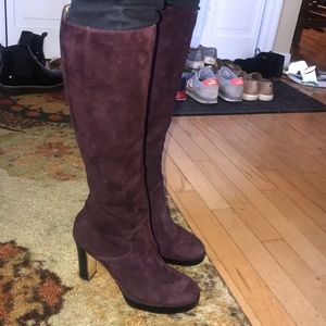 Women’s purple heeled boots